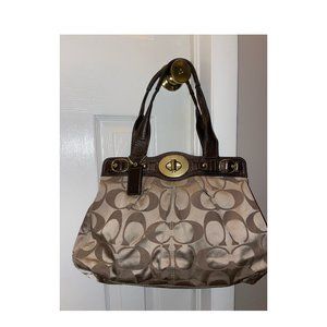 COACH Garnet Signature Sateen Handbag Purse